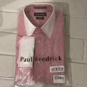 Paul Fredrick Red and White striped shirt